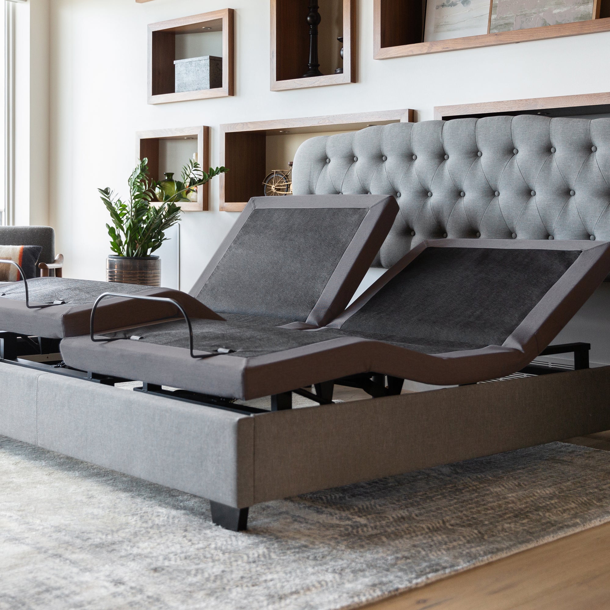 Reclining Headboard Separated Head Livingchy Ergo Adjustable Bed | LA