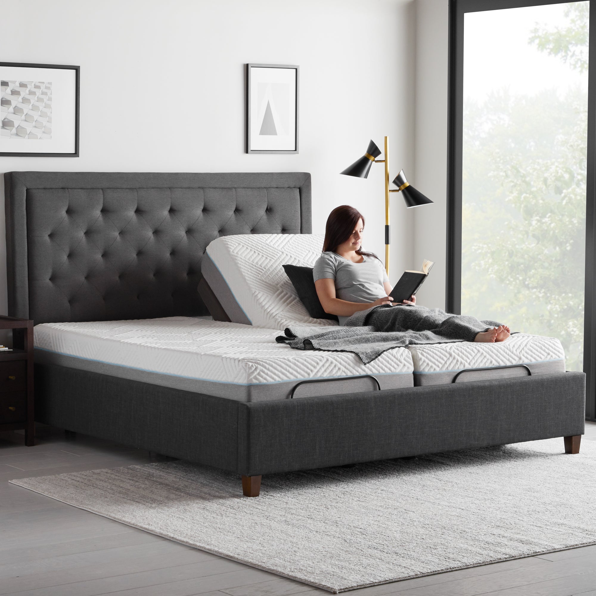 ベッド博士 BED IN BED OUT Derrick Fabric Panel Bed King